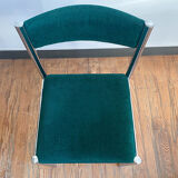 Lot of 4 green velvet chairs
