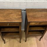 Pair of walnut bedside tables