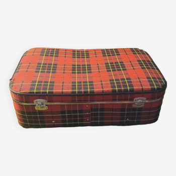 60's Scottish fabric suitcase