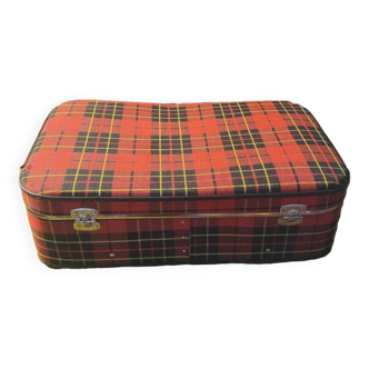 60's Scottish fabric suitcase