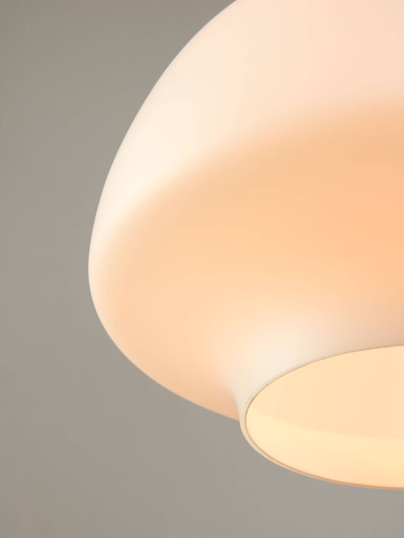 Mid-Century Modern Italian Opaline Glass and Brass Pendant Lamp