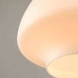 Mid-Century Modern Italian Opaline Glass and Brass Pendant Lamp
