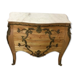 French chest of drawers raw wood:with marble top bronze fittings