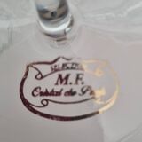 6 colored Paris crystal champagne flutes