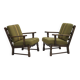 Années 1970, paire de fauteuils danois, mobilier vert d'origine en laine, bois de chêne.