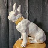 Bouledogue français en céramique manufacture de bavent 1900 france.