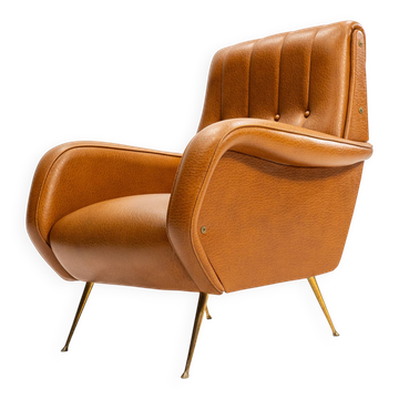 Fauteuil italien dans le style de 'Lady' par Marco Zanuso pour Arflex, années 1950.