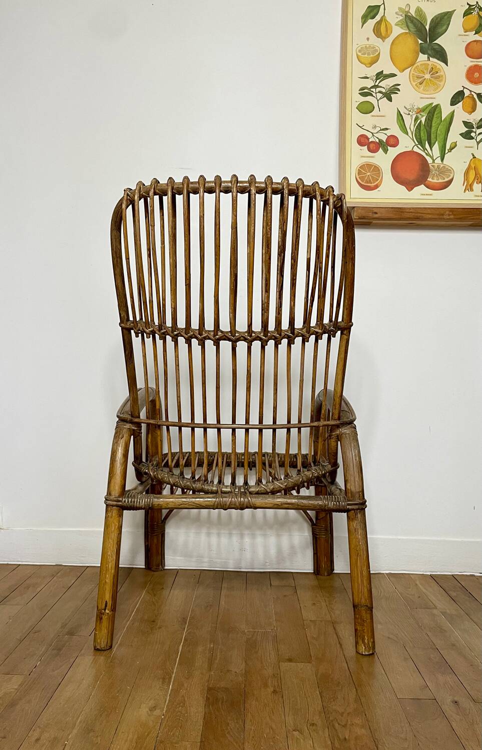 Vintage rattan armchair