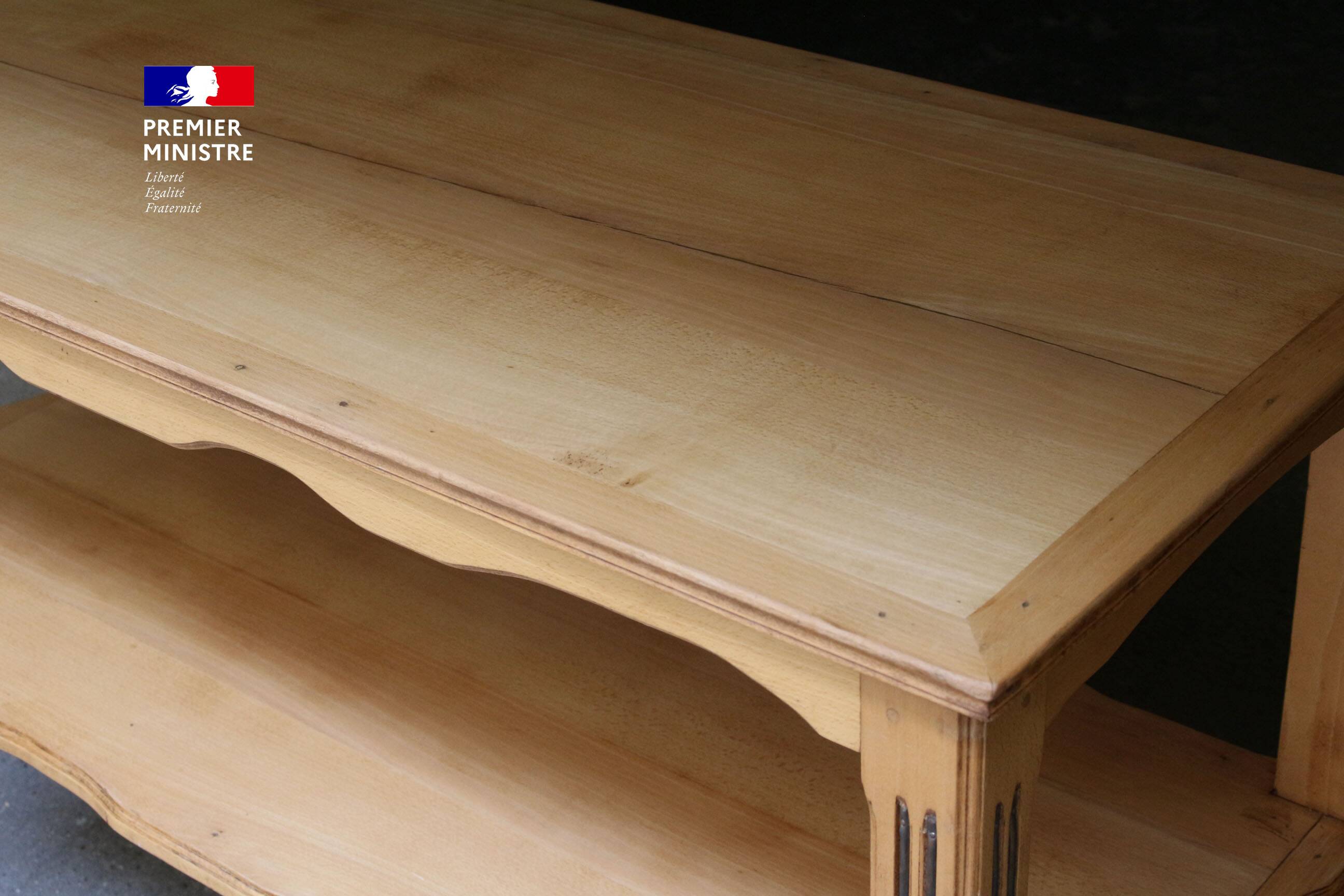 Large solid beech serving trolley from... the Hôtel Matignon!