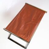 Stool Made In Brushed Steel With Cognac Leather By Michael Christensen