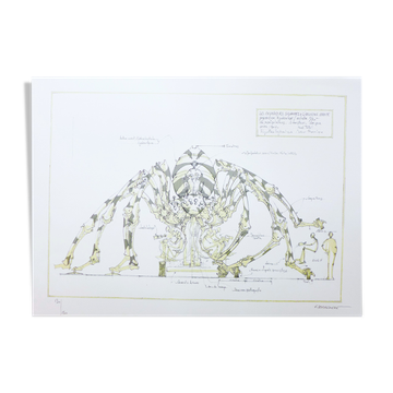 François delaroziere, l'araignée géante, 2008. lithographie originale sur papier rives. signée