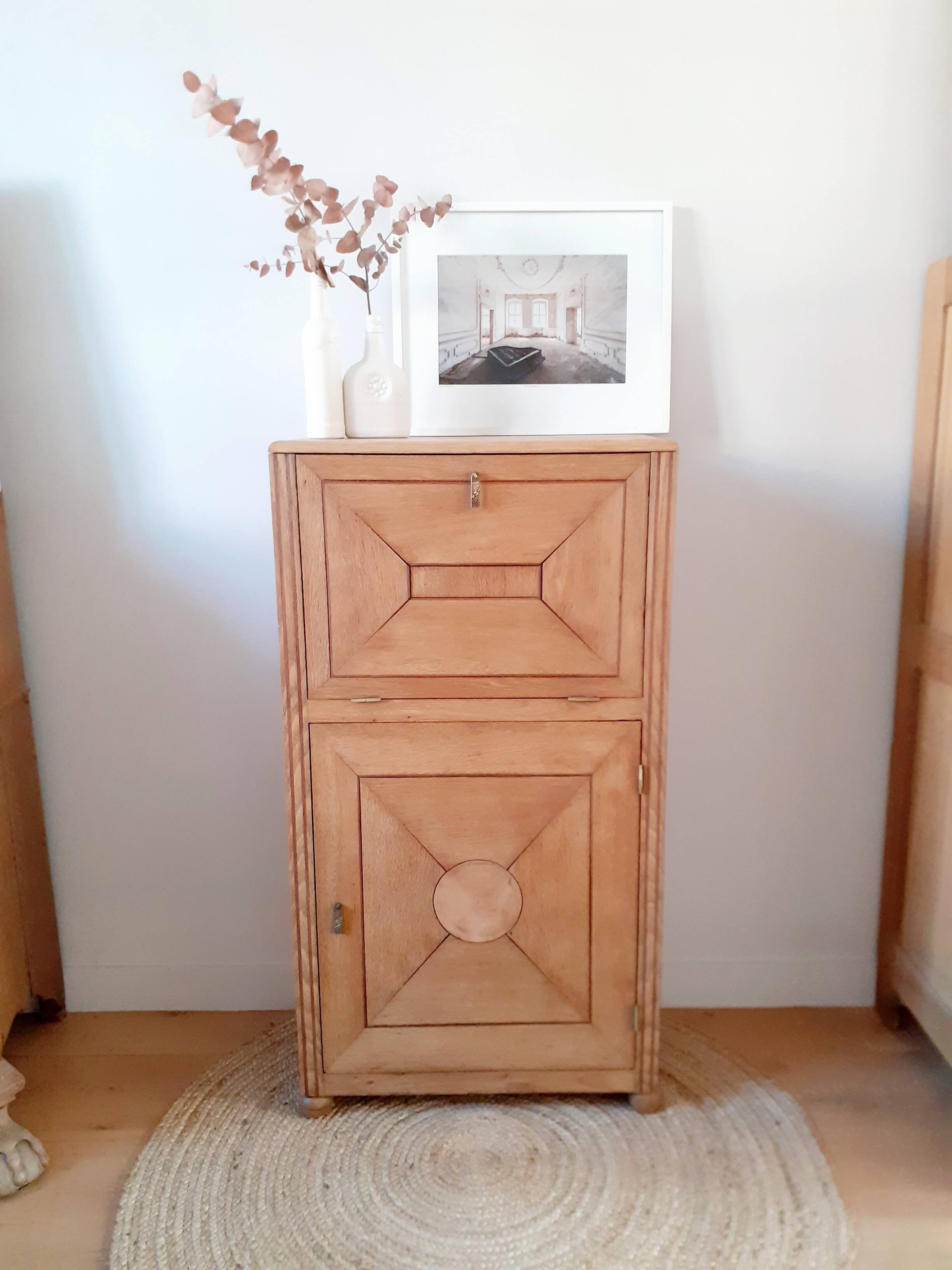 Small solid oak Art Deco sideboard