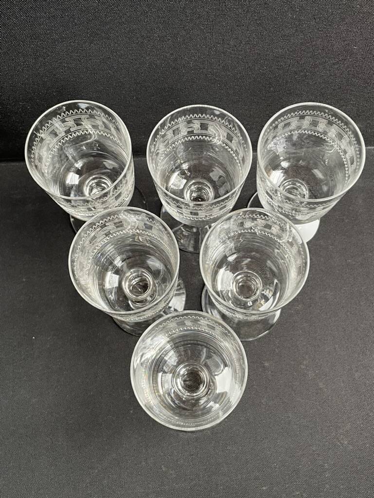 6 verres à porto Baccarat gravure 3458 | Selency