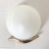 Vintage frosted glass wall lamp from the 80s