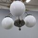 1930s Czech Art Deco Chandelier with Three Opaline Glass Globes