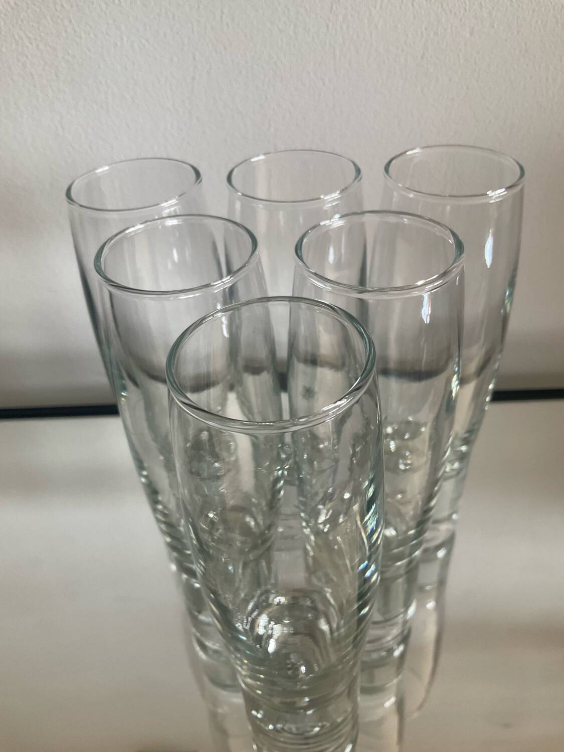 Set of 6 Kosta Boda sparkling champagne glasses from the 70s