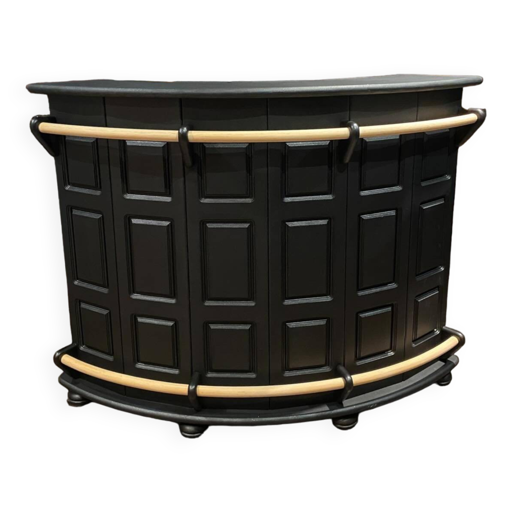 Custom matte black wooden bar