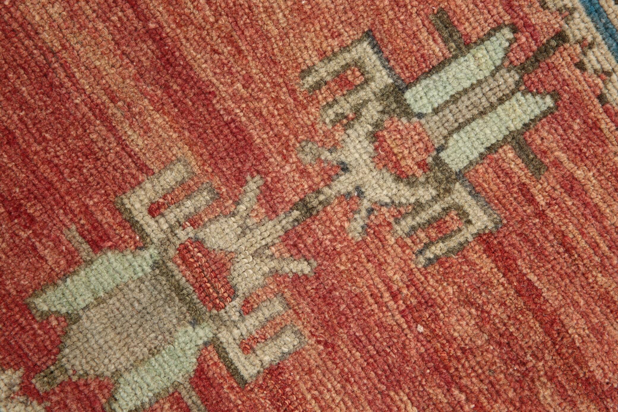 Red & Brown Vintage Persian Runner Rug, 81x317Cm