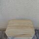 Vintage side table reimagined in beige, wooden tops.