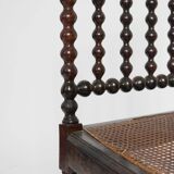 Turned wood and canning chair, XIXth c.