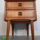 Danish beside tables in teck 2 drawers, scandinavian 1960