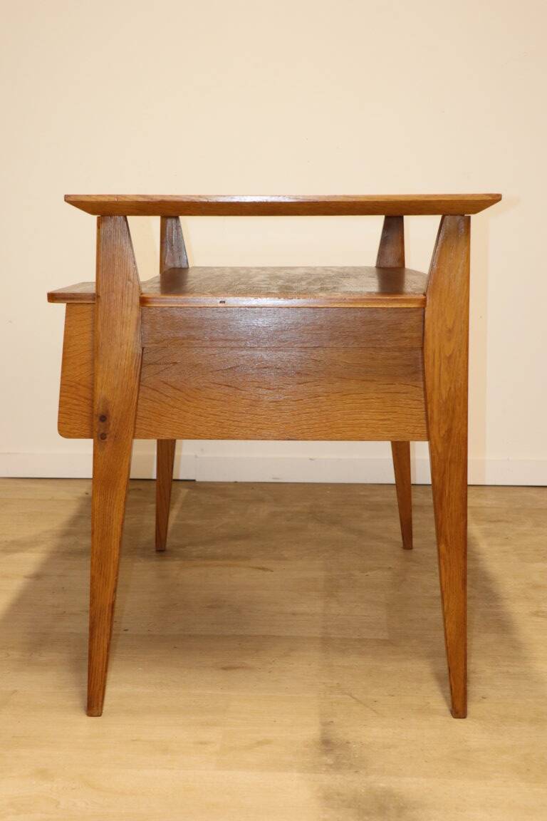 Vintage desk by Roger Landault in oak, 1950