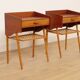 Ensemble de tables de chevet vintage danoises | Teck et chêne | Vintage