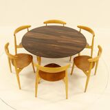 Heart dining set, designed by Hans Wegner for Fitz Hansen,  Denmark 1960s