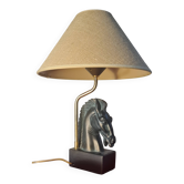 horse head lamp and jute lampshade 44x30 very good condition