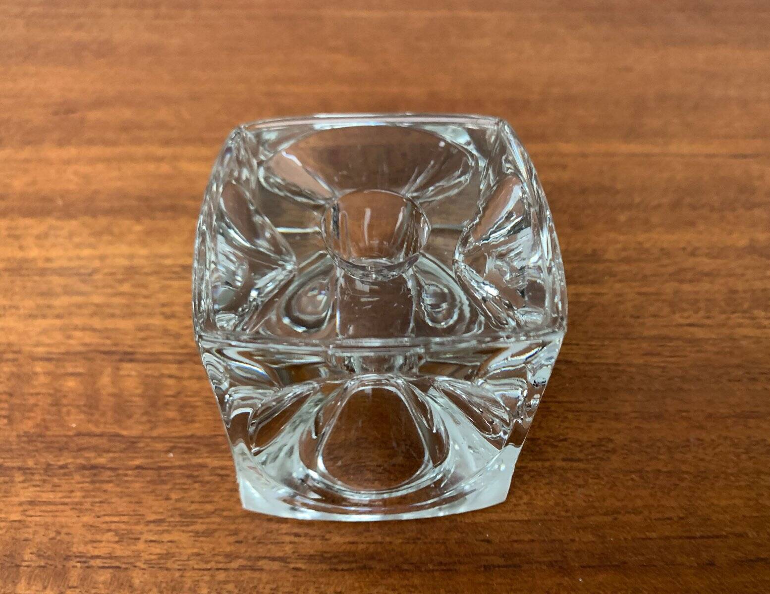 German glass cube ice candle holder by Peill & Putzler, 1970s.