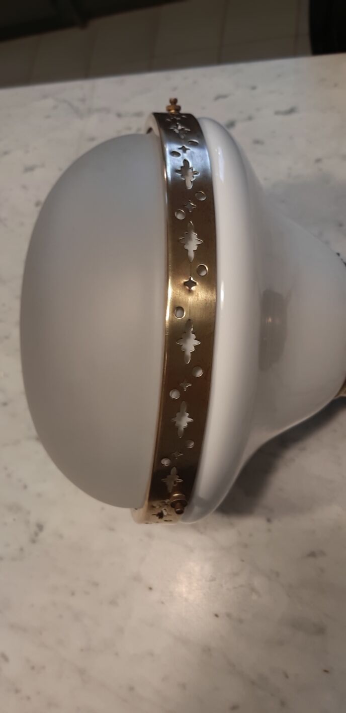 CIRCA art deco opaline hanging chandelier