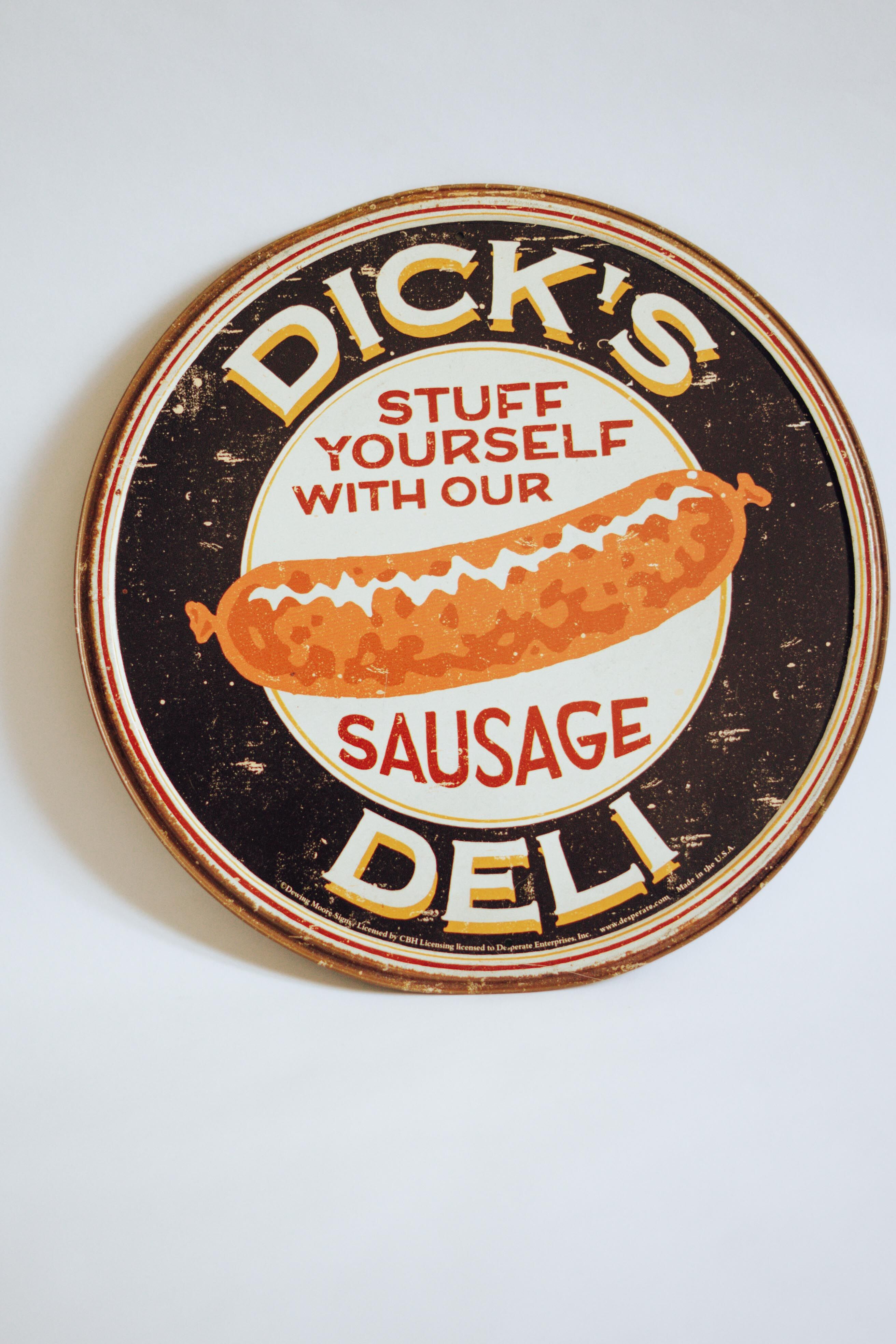 Dick's vintage canvas sign plate screen-printed