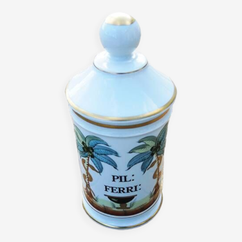 Old Porcelain Medicine Pot / Apothecary Bottle: Pil Ferri