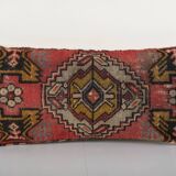 Ethnic lumbar oushak carpet rug pillow cover from anatolian