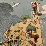 Old illustrated map of Corsica 1932 - JP Pinchon
