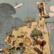 Old illustrated map of Corsica 1932 - JP Pinchon