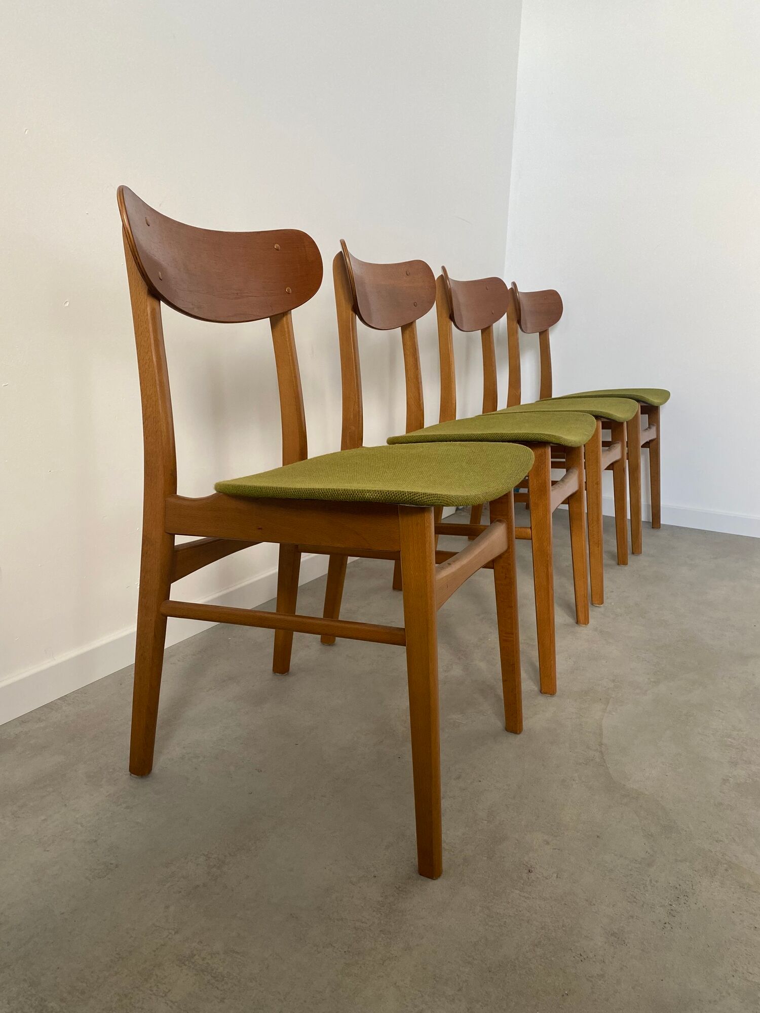 4 old vintage Scandinavian design chairs