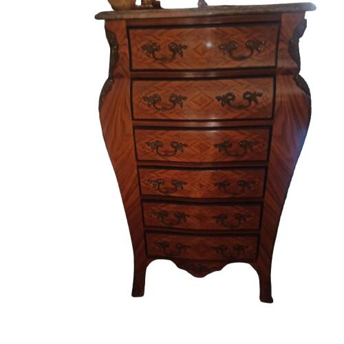 Commode ancienne en marqueterie, style Louis XV/XVI