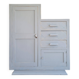 Armoire asymétrique ancienne - grise patinée