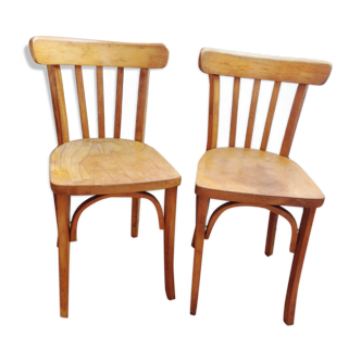 Pair of foot bistro chairs with bows / vintage 40-50s
