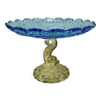 Compotier dauphin en verre bicolore Georges Sand