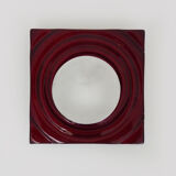 Paul Neuhaus wall lamp in red glass and chrome reflector