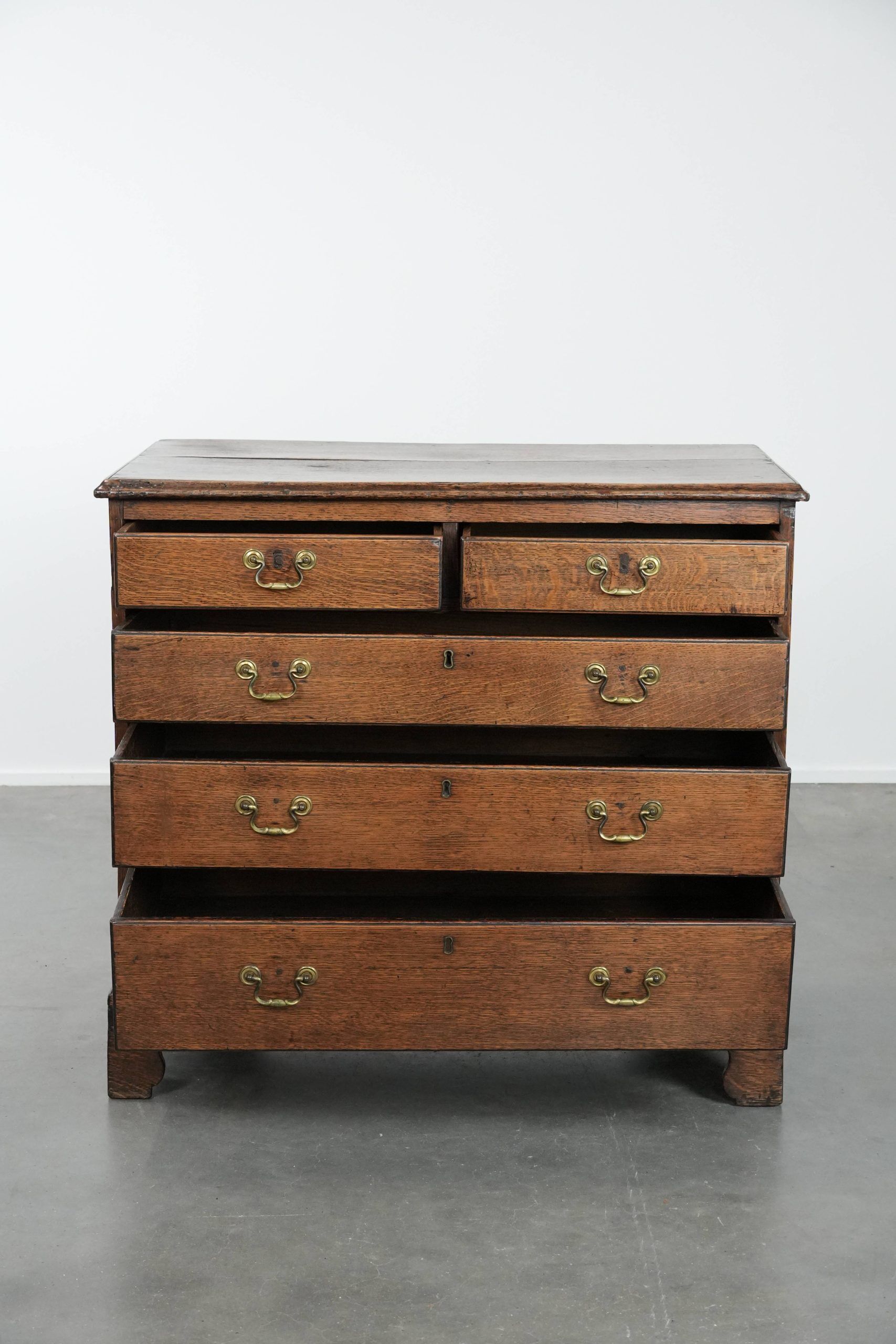 18th-century English antique oak commode