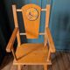 Doll high chair in wood – 1970s, foldable and on wheels