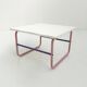 Table basse tubulaire rose et mauve, 1980