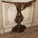 Console en bois sculpté et doré, Italie du Nord, XIXème siècle