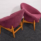 Lounge Chairs in Hand-Stitched Jacquard Upholstery by Sándor Palócz, 1968