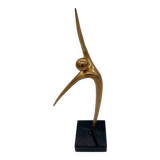 Sculpture of a character in gilded bronze - Alain Cantarel