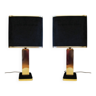 Paire de lampes style Hollywood regency, années 1970.