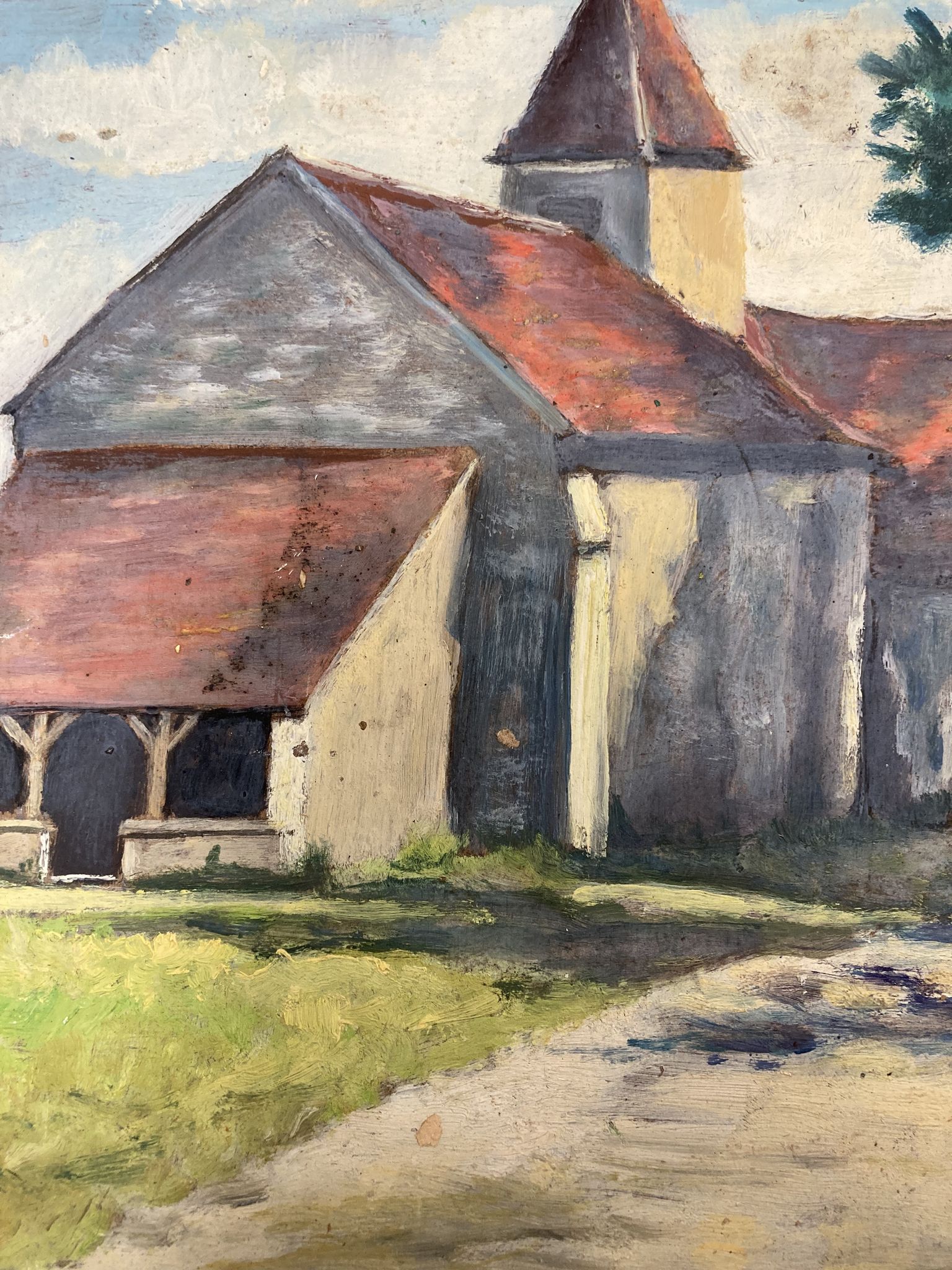 Huile sur panneau vintage